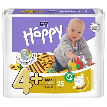 Подгузники Bella Baby Happy fun 4+ (9-20 кг) 25 шт (Maxi Plus)