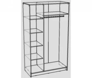Шкаф трехдверный НК мебель (Ребекка 120 см с зеркалом венге / дуб кремона)
